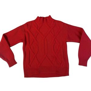 Everlane Wool Red Cable-knit Pull-over Size Extra Small